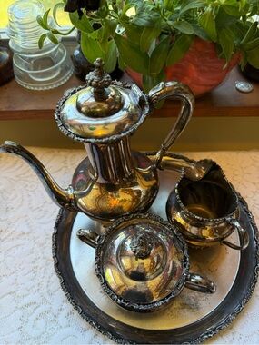 Granny Chic or Playtime Vintage Silverplate Tea Set